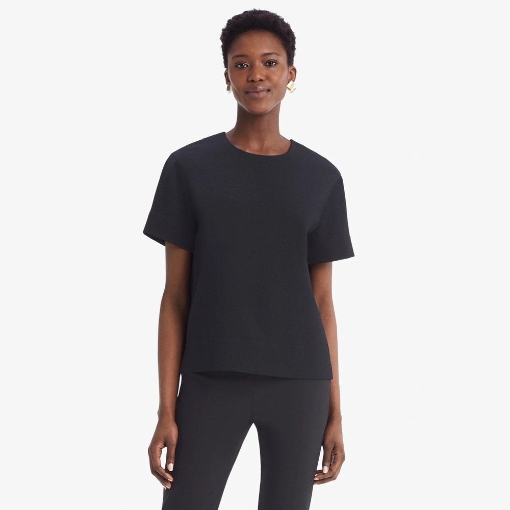 MM Lafleur Black Short Sleeve Crewneck Top